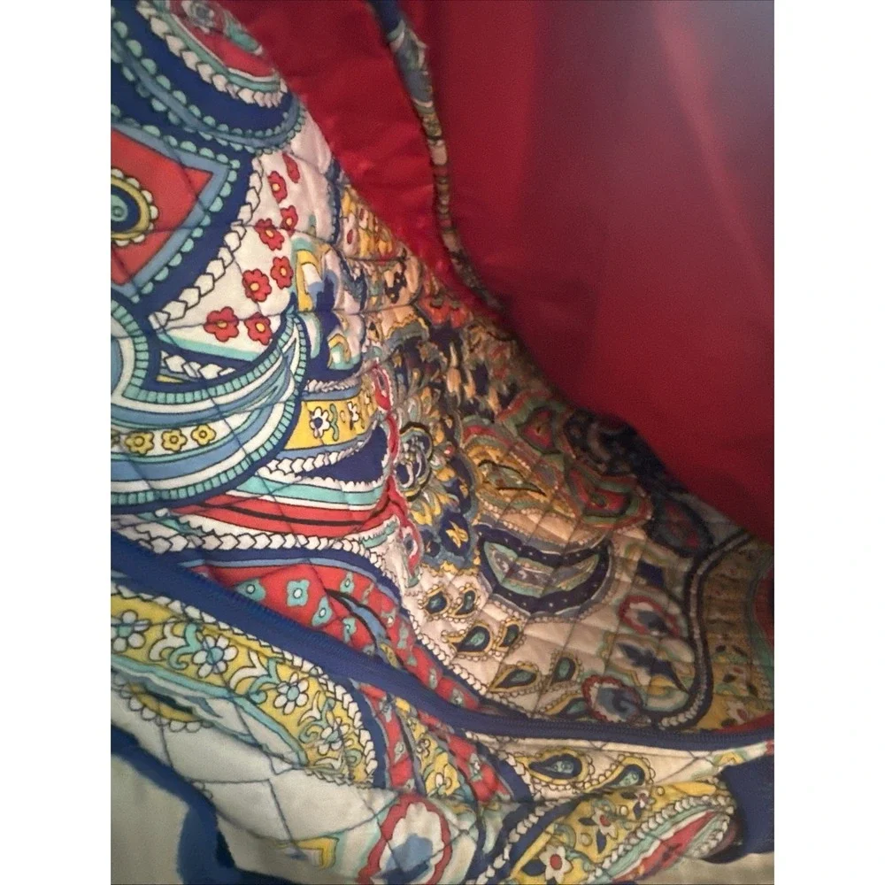 Vera Bradley Sling Tennis Backpack in Marina Paisley Pattern Blue, Red, White